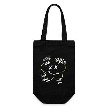 Urban Flower  - Geschenkbeutel für Flaschen - Schwarz - Vorne