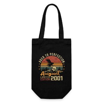 Vintage August 2001 Birthday Gift August 2001 - Gift Bag for Bottles - black - Front
