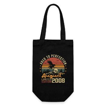 Millésime Août 2008 Cadeau Anniversaire Août 2008 - Sac à bouteille - noir - Devant