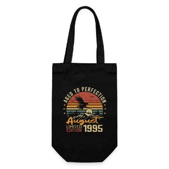 Jahrgang August 1995 Geburtstagsgeschenk August 1995 - Geschenkbeutel für Flaschen - Schwarz - Vorne