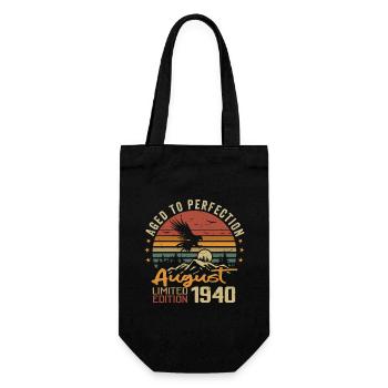 Vintage August 1940 Birthday Gift August 1940 - Gift Bag for Bottles - black - Front