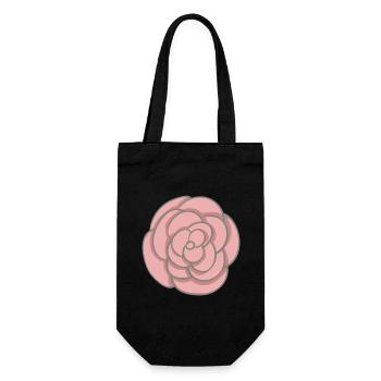 Rose - Geschenkbeutel für Flaschen - Schwarz - Vorne