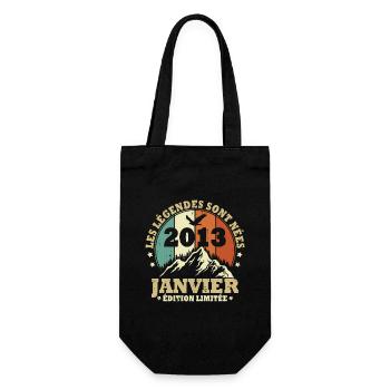 Les légendes sont nées en Janvier 2013 Vintage - Sac à bouteille - noir - Devant