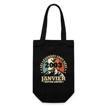Les légendes sont nées en Janvier 2003 Vintage - Sac à bouteille - noir - Devant