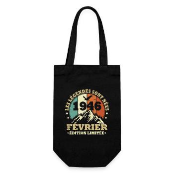 Les légendes sont nées en Février 1946 Vintage - Sac à bouteille - noir - Devant