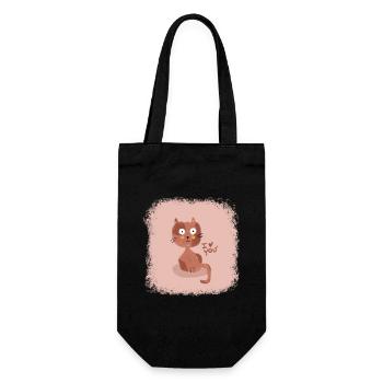 Liebe zu Kätzchen - Geschenkbeutel für Flaschen - Schwarz - Vorne