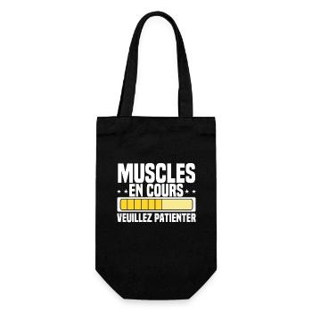 Muscles En Cours Muscu Humoristique Musculation - Sac à bouteille - noir - Devant