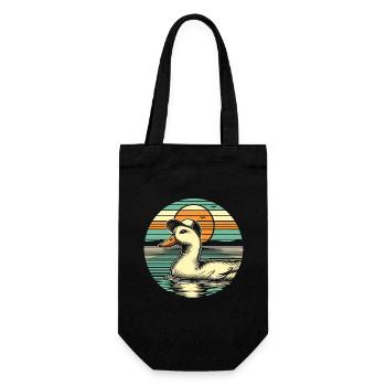 Cool Ducks - Retro Vintage - Gift Bag for Bottles - black - Front