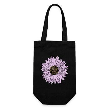 Blume pastell Blume Blumen pastell Blumen flieder - Geschenkbeutel für Flaschen - Schwarz - Vorne