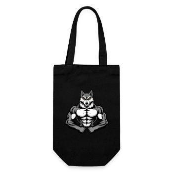 Husky Dog Muscles Bodybuilding - Gift Bag for Bottles - black - Front