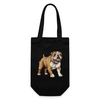 Bulldog Hund - Geschenkbeutel für Flaschen - Schwarz - Vorne