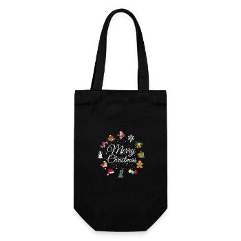 Merry Christmas - Sac à bouteille - noir - Devant