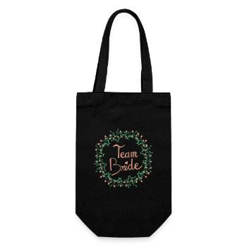 Team Braut - Junggesellinnenabschied Leben junges Mädchen - Geschenkbeutel für Flaschen - Schwarz - Vorne