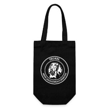 Teckel Jagdgebrauchshund Jagdhund Hunde Wilsigns - Geschenkbeutel für Flaschen - Schwarz - Vorne