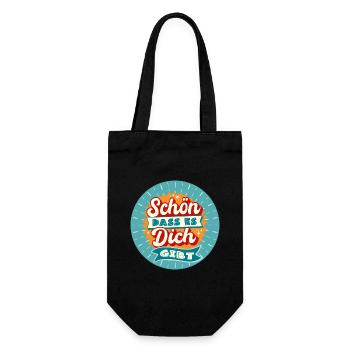 Schön das es Dich gibt - Geschenkbeutel für Flaschen - Schwarz - Vorne