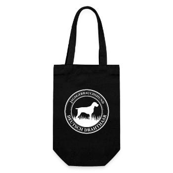 Deutsch Drahthaar Jagdgebrauchshund Jagdhunde - Geschenkbeutel für Flaschen - Schwarz - Vorne