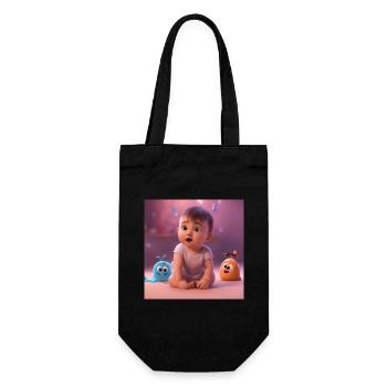 cute baby with creatures - Gift Bag for Bottles - black - Front