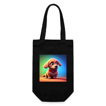 ADORABLE LITTLE CHEERFUL DOG - Gift Bag for Bottles - black - Front