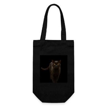 schwarze Katze Kätzchen Katze - Geschenkbeutel für Flaschen - Schwarz - Vorne