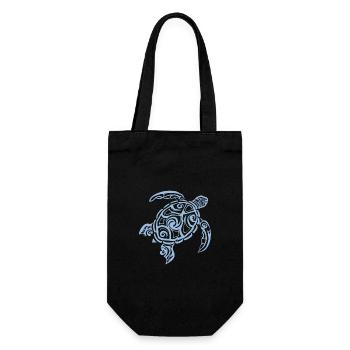 Sea turtle, sea turtle, blue turtle logo - Gift Bag for Bottles - black - Front