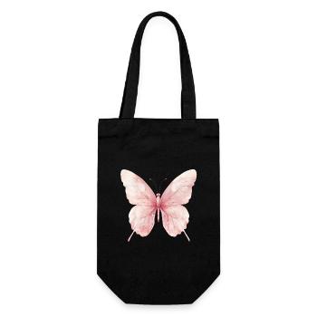 butterfly, butterfly wings - Gift Bag for Bottles - black - Front