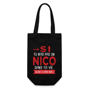 Nicolas Si tu n as pas un Nico dans ta vie Humour - Sac à bouteille - noir - Devant