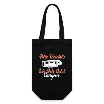 Camping Lustiges Mir Reichts Ich Geh Campen - Geschenkbeutel für Flaschen - Schwarz - Vorne