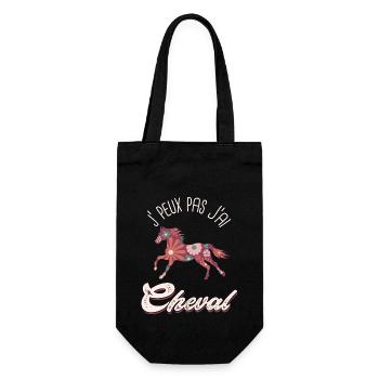 je peux pas j ai cheval Humour équitation - Sac à bouteille - noir - Devant