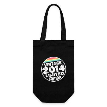 Vintage 2014 Geburtstag Geschenk Kinderparty - Geschenkbeutel für Flaschen - Schwarz - Vorne