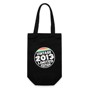Vintage 2013 Geburtstag Geschenk Kinderparty - Geschenkbeutel für Flaschen - Schwarz - Vorne