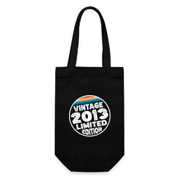 Vintage 2013 Geburtstag Geschenk Kinderparty - Geschenkbeutel für Flaschen - Schwarz - Vorne