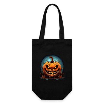 Spooky Horror Pumpkin - Halloween Motif - Gift Bag for Bottles - black - Front