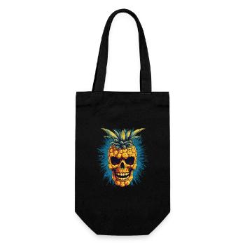 Horror Totenkopf Ananas - Happy Halloween - Geschenkbeutel für Flaschen - Schwarz - Vorne