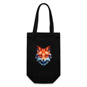 Geometric fox head in triangle look - Gift Bag for Bottles - black - Front
