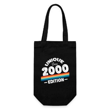 Unique seit 2000 Edition Geburtstag Vintage 2000 - Geschenkbeutel für Flaschen - Schwarz - Vorne