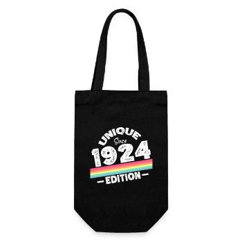 Unique since 1924 Edition Birthday Vintage 1924 - Gift Bag for Bottles - black - Front