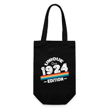 Unique since 1924 Edition Birthday Vintage 1924 - Gift Bag for Bottles - black - Front