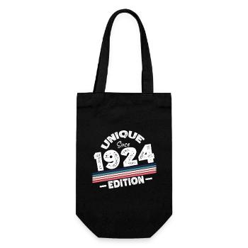 Unique since 1924 Edition Birthday Vintage 1924 - Gift Bag for Bottles - black - Front
