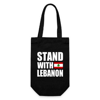 STAND WITH LEBANON - Gift Bag for Bottles - black - Front