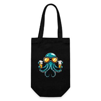 Octopus après-ski beer - Gift Bag for Bottles - black - Front