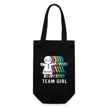 Team Girl Christmas - Gift Bag for Bottles - black - Front