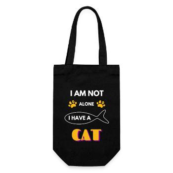 I am not alone. I have a cat is one of the best no - Gift Bag for Bottles - black - Front