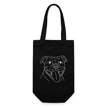 American Staffordshire Terrier - Geschenkbeutel für Flaschen - Schwarz - Vorne
