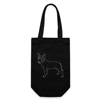 Bullterrier - Geschenkbeutel für Flaschen - Schwarz - Vorne