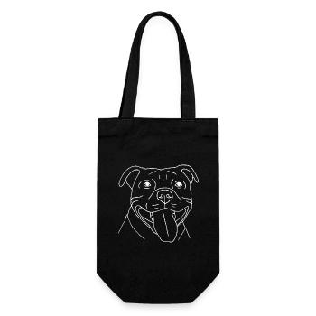 Staffordshire Bullterrier - Geschenkbeutel für Flaschen - Schwarz - Vorne