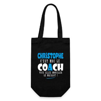 Chrsitophe coach prénom christophe - Sac à bouteille - noir - Devant