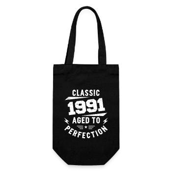 1991 Classic 1991 Vintage 1991 Birthday Gift - Gift Bag for Bottles - black - Front