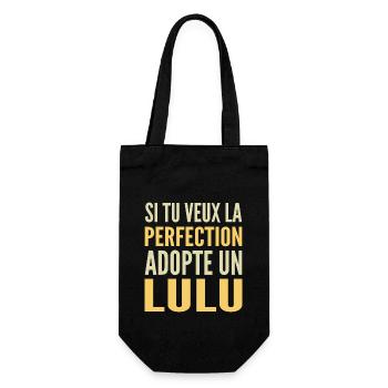 Si tu veux la perfection adopte Lulu Lucas Lucien - Sac à bouteille - noir - Devant