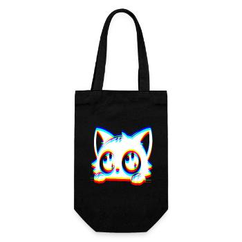 EDM Cat Glitch Style - Gift Bag for Bottles - black - Front