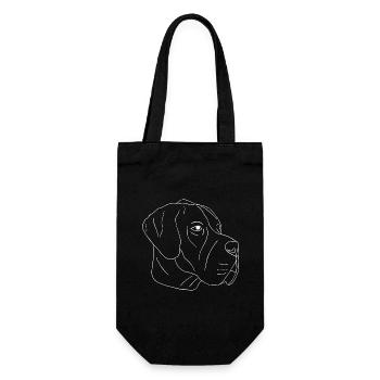 Deutsche Dogge - Geschenkbeutel für Flaschen - Schwarz - Vorne